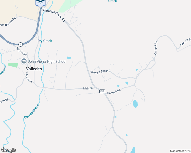 map of restaurants, bars, coffee shops, grocery stores, and more near 4069 Parrotts Ferry Road in Vallecito