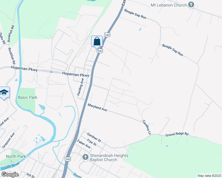 map of restaurants, bars, coffee shops, grocery stores, and more near 907 Sumac Avenue in Waynesboro