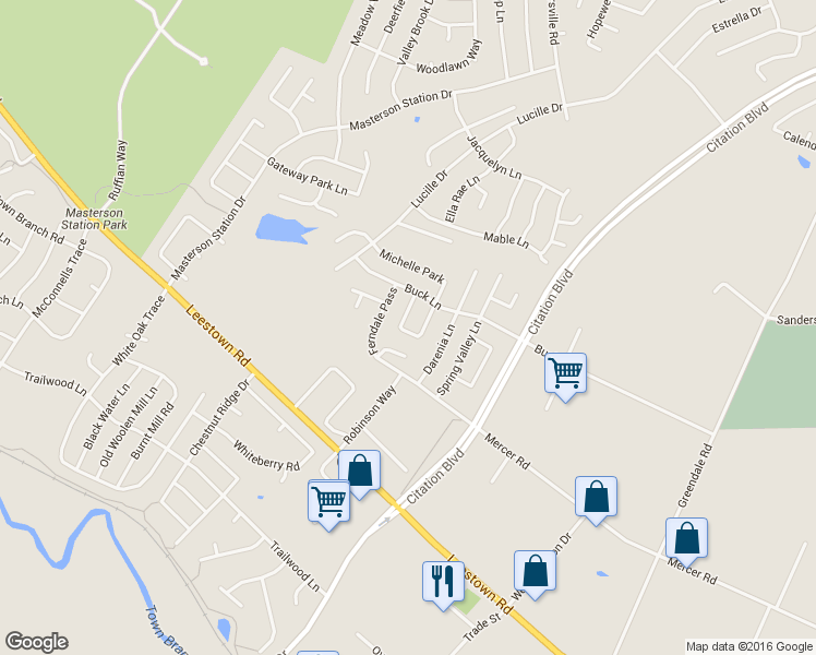 map of restaurants, bars, coffee shops, grocery stores, and more near 2584 Michelle Park in Lexington