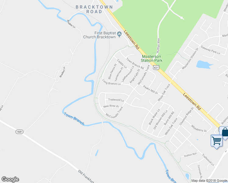 map of restaurants, bars, coffee shops, grocery stores, and more near 432 McConnells Trace in Lexington