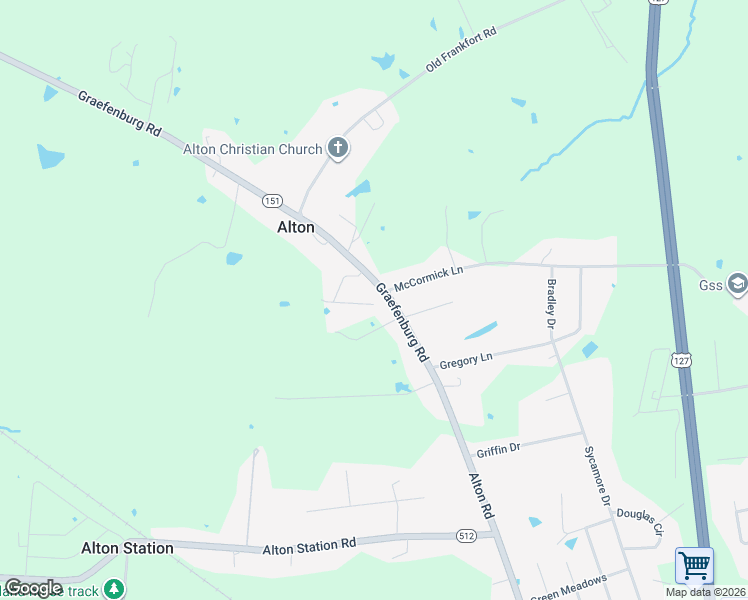 map of restaurants, bars, coffee shops, grocery stores, and more near 1100 Queens Way in Lawrenceburg