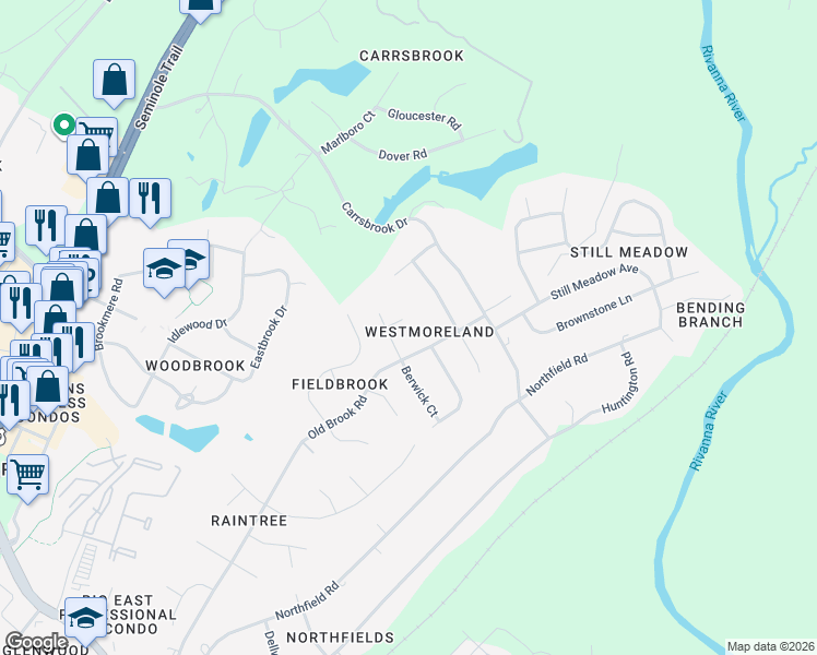 map of restaurants, bars, coffee shops, grocery stores, and more near Berkmar Drive in Charlottesville