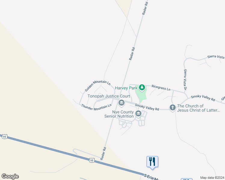 map of restaurants, bars, coffee shops, grocery stores, and more near 3203 Golden Mountain Lane in Tonopah