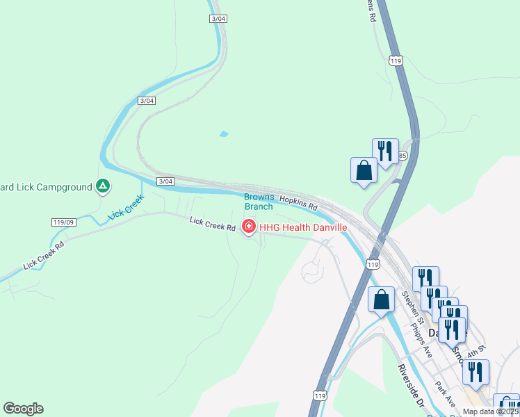 map of restaurants, bars, coffee shops, grocery stores, and more near 31-53 Countryside Drive in Danville