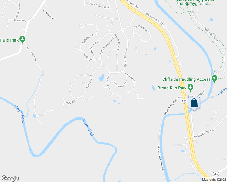 map of restaurants, bars, coffee shops, grocery stores, and more near 11633 Vista Club Drive in Louisville