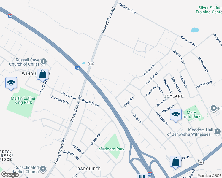 map of restaurants, bars, coffee shops, grocery stores, and more near 1723 Foxborough Circle in Lexington