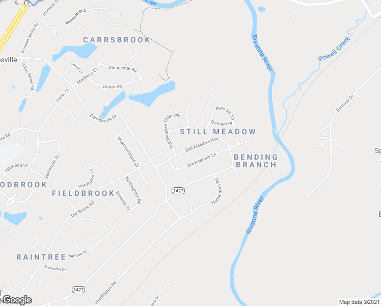 map of restaurants, bars, coffee shops, grocery stores, and more near 1258 Still Meadow Avenue in Charlottesville