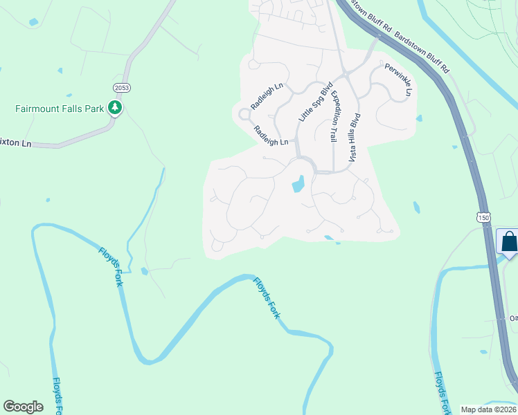 map of restaurants, bars, coffee shops, grocery stores, and more near 11412 Vista Club Drive in Louisville