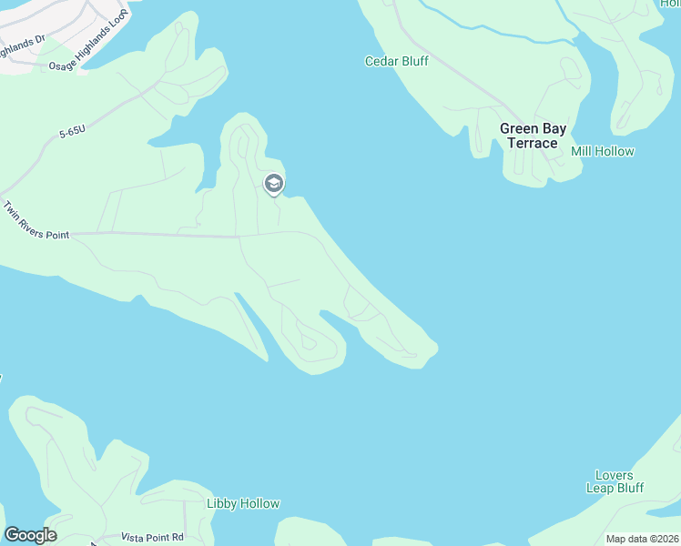 map of restaurants, bars, coffee shops, grocery stores, and more near 2817 Twin Rivers Point in Camdenton