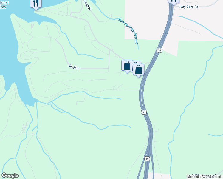 map of restaurants, bars, coffee shops, grocery stores, and more near Lake Road 54-64 in Linn Creek