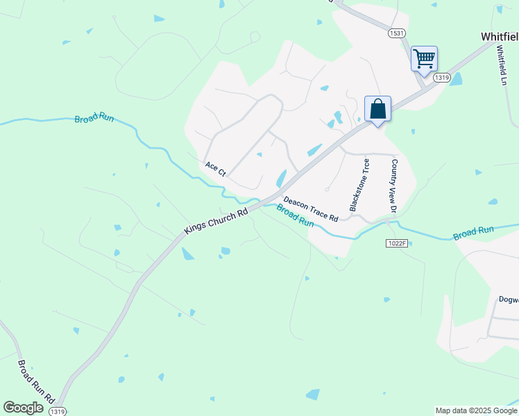 map of restaurants, bars, coffee shops, grocery stores, and more near 2555 King's Church Road in Taylorsville