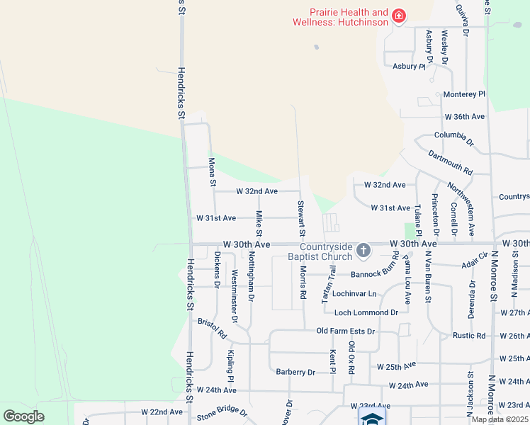 map of restaurants, bars, coffee shops, grocery stores, and more near 1128 West 31st Avenue in Hutchinson