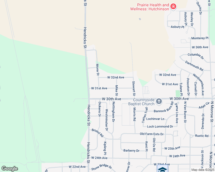 map of restaurants, bars, coffee shops, grocery stores, and more near 1208 West 31st Avenue in Hutchinson