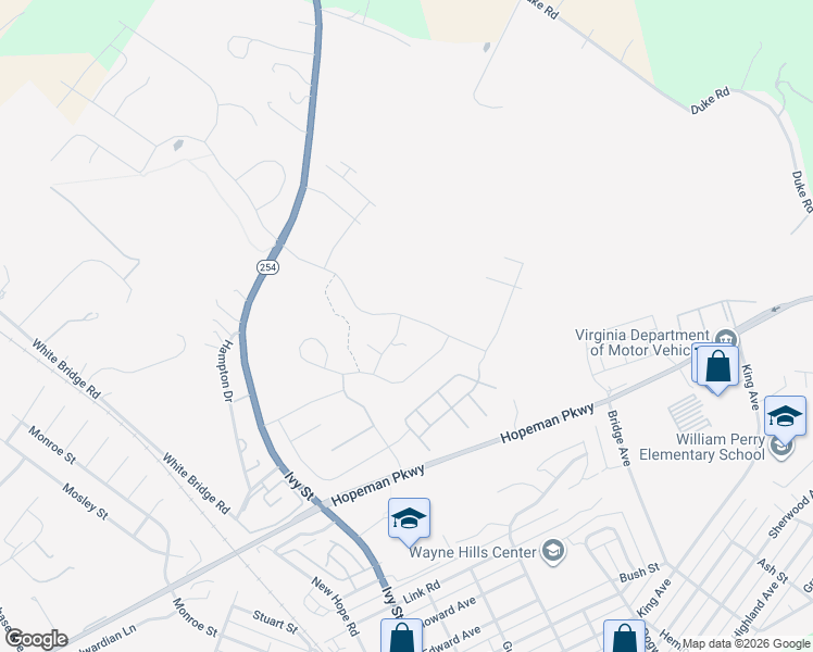 map of restaurants, bars, coffee shops, grocery stores, and more near 240 Claybrook Drive in Waynesboro