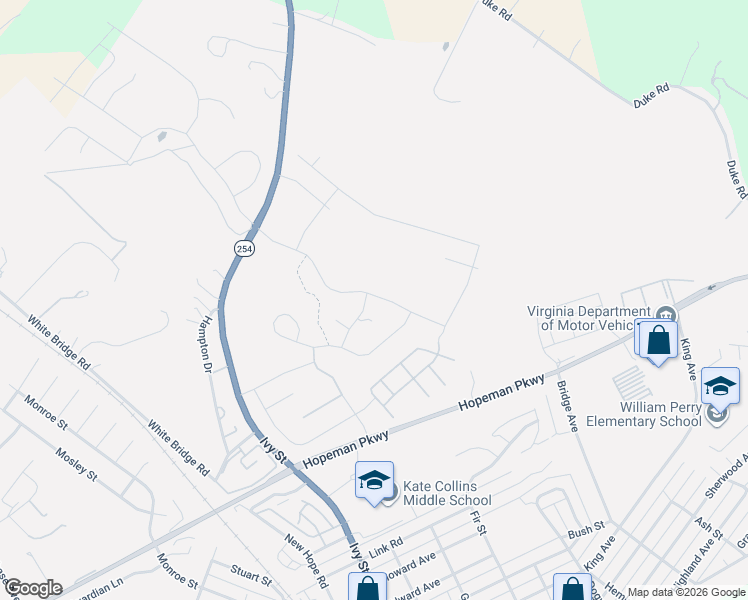 map of restaurants, bars, coffee shops, grocery stores, and more near 104 Compass Drive in Waynesboro