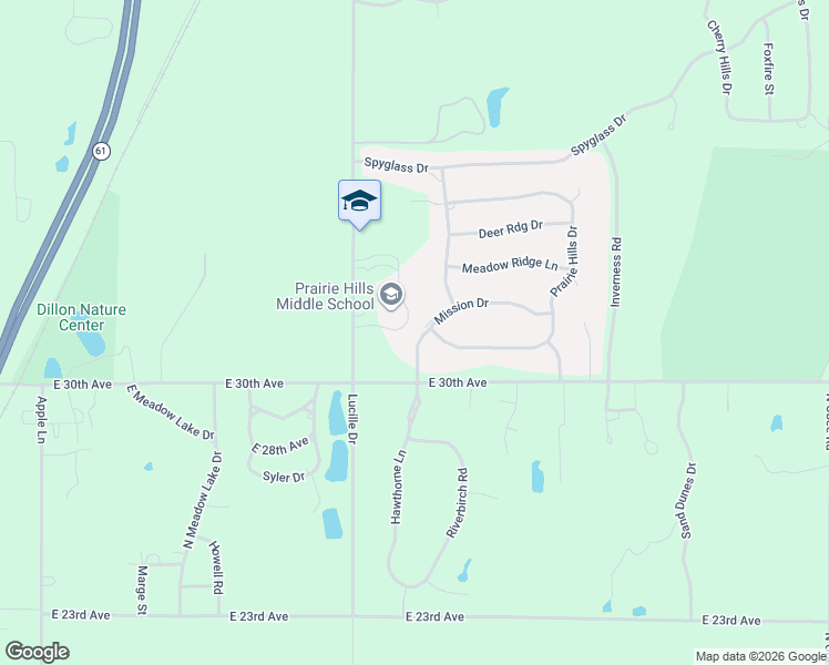 map of restaurants, bars, coffee shops, grocery stores, and more near 3011 Mission Drive in Hutchinson
