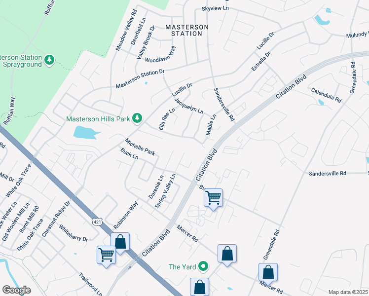 map of restaurants, bars, coffee shops, grocery stores, and more near 2501 Maggie Cove in Lexington