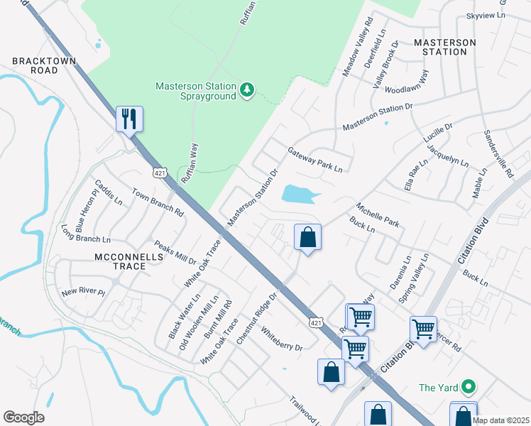 map of restaurants, bars, coffee shops, grocery stores, and more near 2751 Leestown Road in Lexington