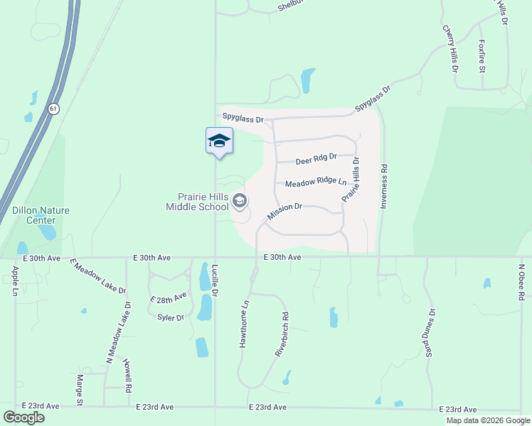 map of restaurants, bars, coffee shops, grocery stores, and more near 3011 Mission Drive in Hutchinson