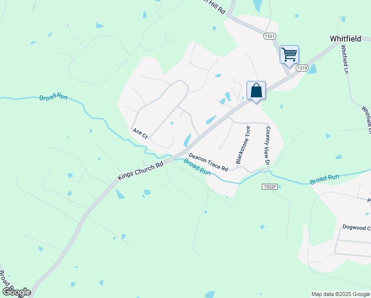 map of restaurants, bars, coffee shops, grocery stores, and more near 2555 King's Church Road in Taylorsville