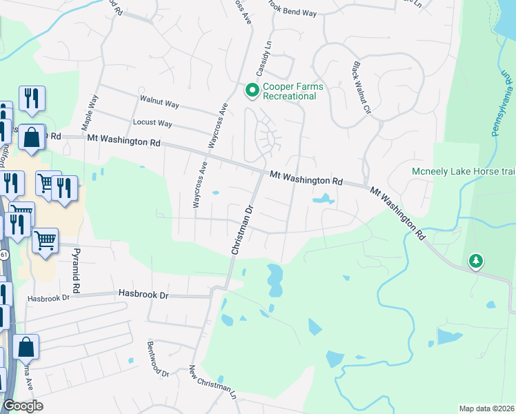 map of restaurants, bars, coffee shops, grocery stores, and more near 6008 Crossbeak Court in Louisville