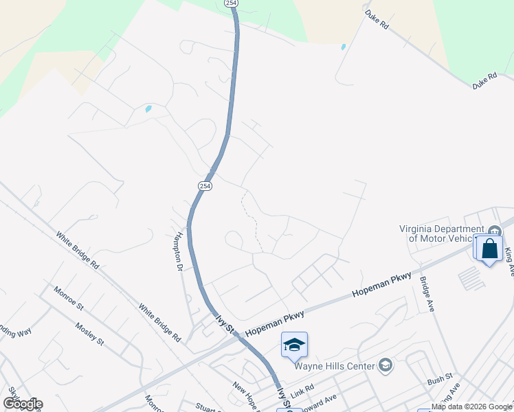 map of restaurants, bars, coffee shops, grocery stores, and more near Claybrook Drive in Waynesboro