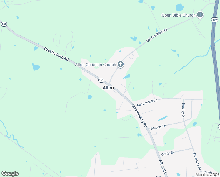 map of restaurants, bars, coffee shops, grocery stores, and more near 1654 Alton Road in Lawrenceburg