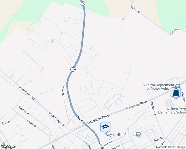 map of restaurants, bars, coffee shops, grocery stores, and more near 205 Claybrook Drive in Waynesboro