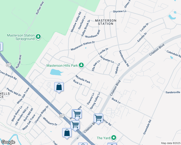 map of restaurants, bars, coffee shops, grocery stores, and more near 2772 Mable Lane in Lexington