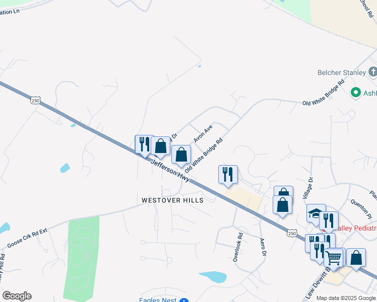 map of restaurants, bars, coffee shops, grocery stores, and more near 21 Avon Avenue in Waynesboro
