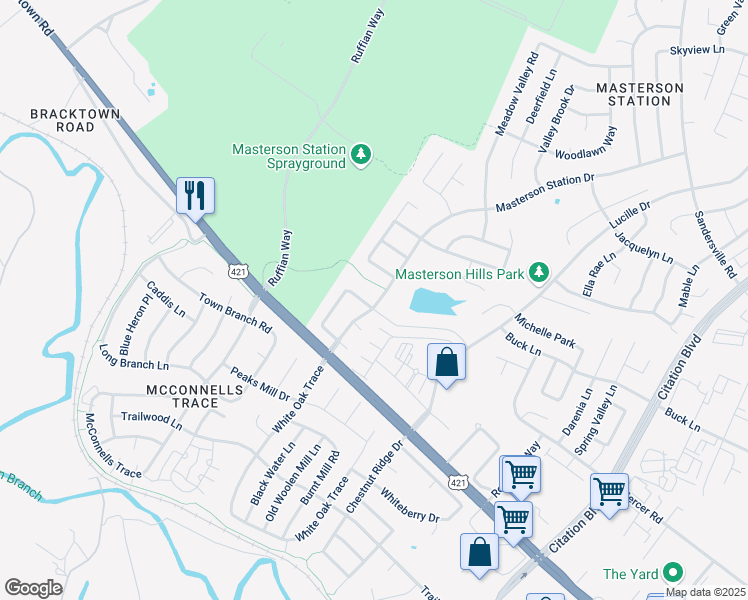 map of restaurants, bars, coffee shops, grocery stores, and more near 2901 Summerfield Dr in Lexington