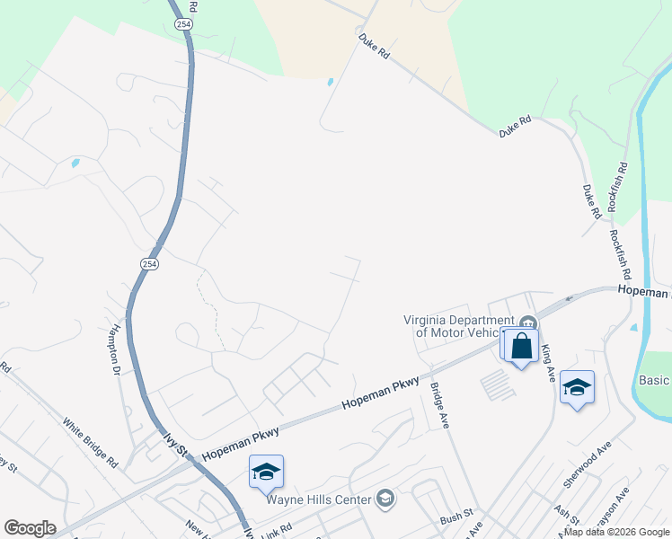 map of restaurants, bars, coffee shops, grocery stores, and more near Claybrook Drive in Waynesboro