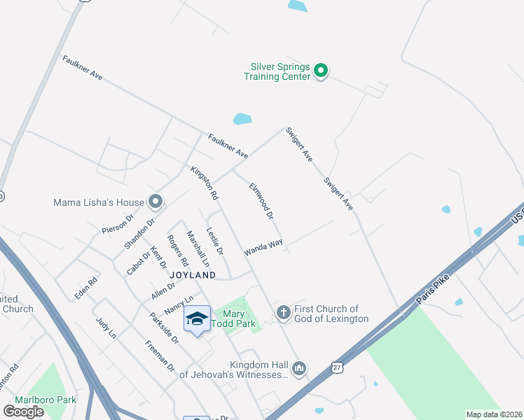 map of restaurants, bars, coffee shops, grocery stores, and more near 232 Elmwood Dr in Lexington