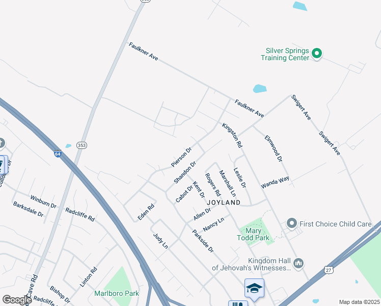 map of restaurants, bars, coffee shops, grocery stores, and more near 2365 Shandon Drive in Lexington