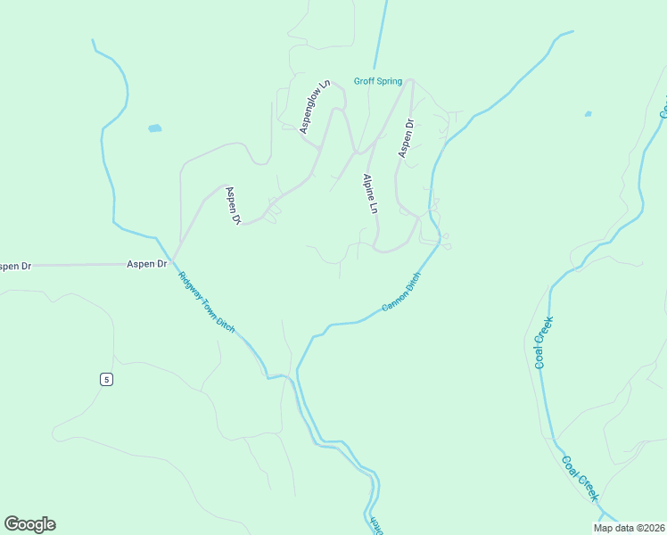 map of restaurants, bars, coffee shops, grocery stores, and more near 2851 Aspen Drive in Ridgway