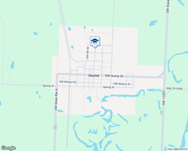 map of restaurants, bars, coffee shops, grocery stores, and more near RR 1 Box 170C in Hume