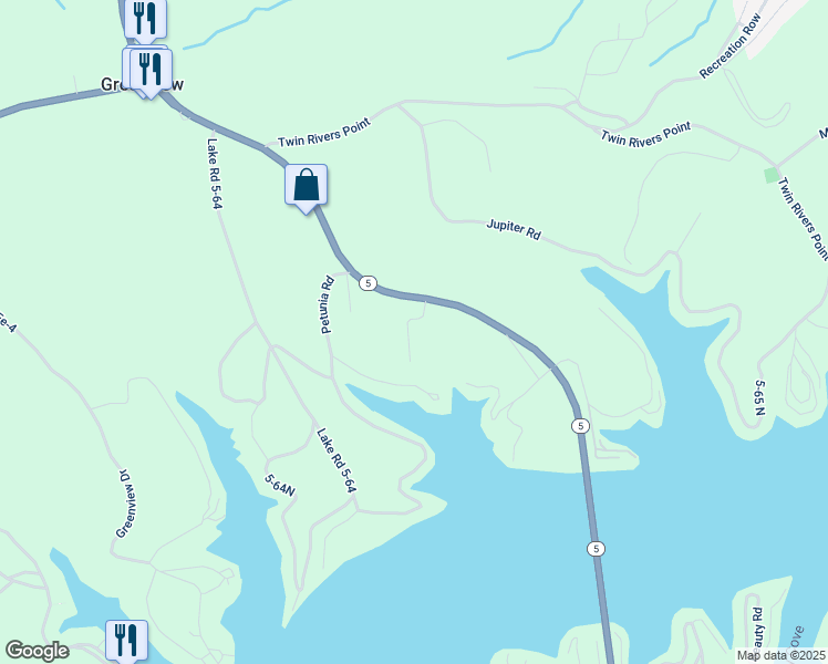 map of restaurants, bars, coffee shops, grocery stores, and more near 2-198 Rock Grove Court in Camdenton
