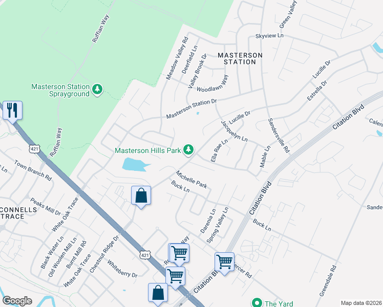 map of restaurants, bars, coffee shops, grocery stores, and more near 276 Lucille Drive in Lexington