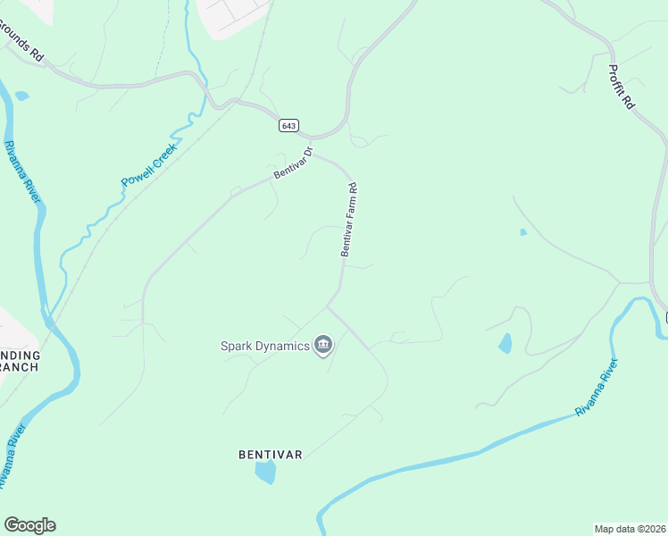 map of restaurants, bars, coffee shops, grocery stores, and more near 1946 Bentivar Farm Road in Charlottesville