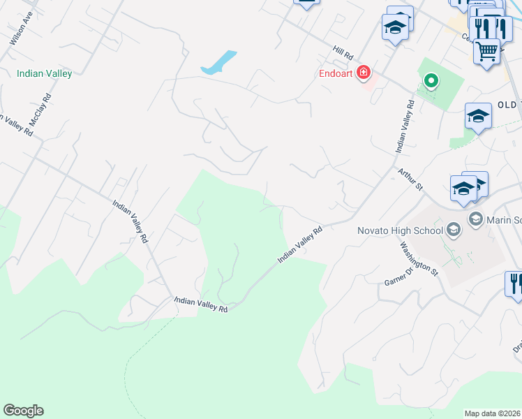 map of restaurants, bars, coffee shops, grocery stores, and more near 178 Pacheco Avenue in Novato