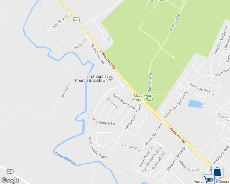 map of restaurants, bars, coffee shops, grocery stores, and more near 3065 Town Branch Road in Lexington