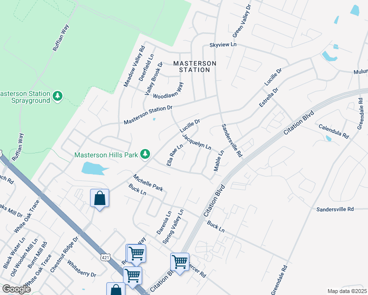 map of restaurants, bars, coffee shops, grocery stores, and more near 2749 Ella Rae Court in Lexington