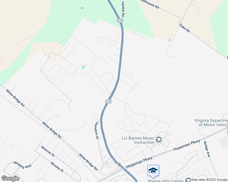 map of restaurants, bars, coffee shops, grocery stores, and more near 5001 Ivy Street in Waynesboro