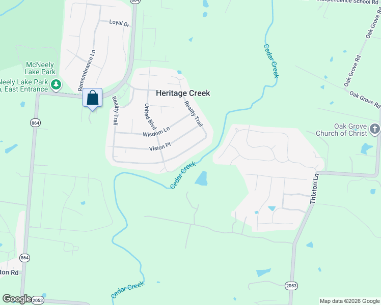 map of restaurants, bars, coffee shops, grocery stores, and more near 11618 Reality Trail in Louisville