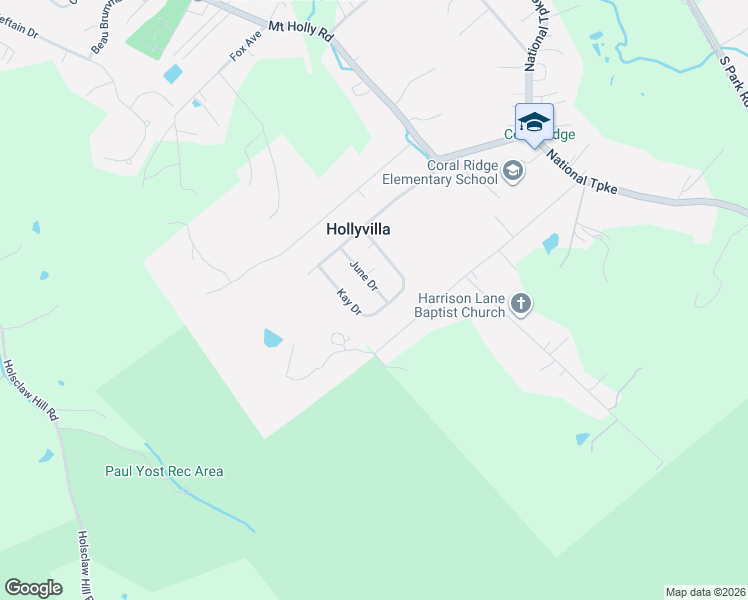 map of restaurants, bars, coffee shops, grocery stores, and more near 10816 Kay Drive in Hollyvilla
