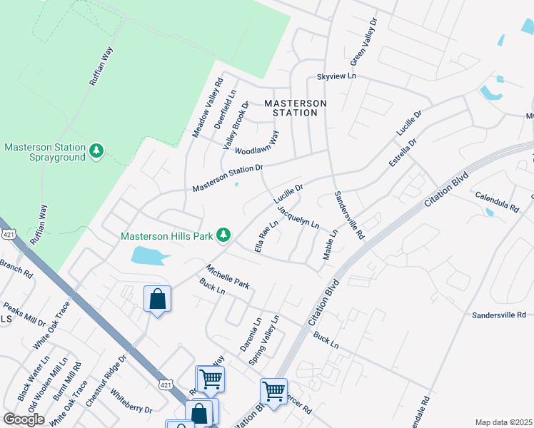 map of restaurants, bars, coffee shops, grocery stores, and more near 2749 Ella Rae Court in Lexington