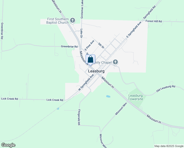 map of restaurants, bars, coffee shops, grocery stores, and more near 105 West Springfield Avenue in Leasburg