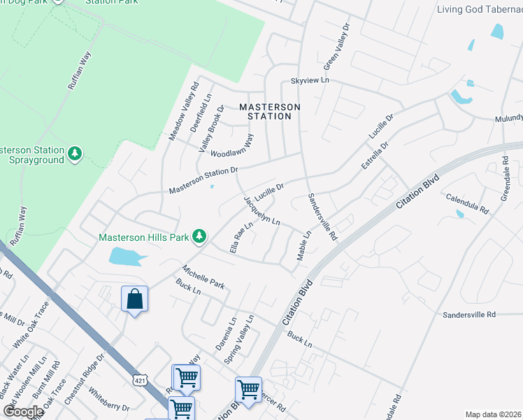map of restaurants, bars, coffee shops, grocery stores, and more near 2753 Jacquelyn Lane in Lexington