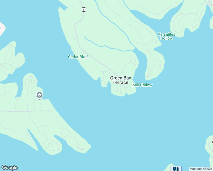 map of restaurants, bars, coffee shops, grocery stores, and more near 115 Greenbay Terrace in Sunrise Beach