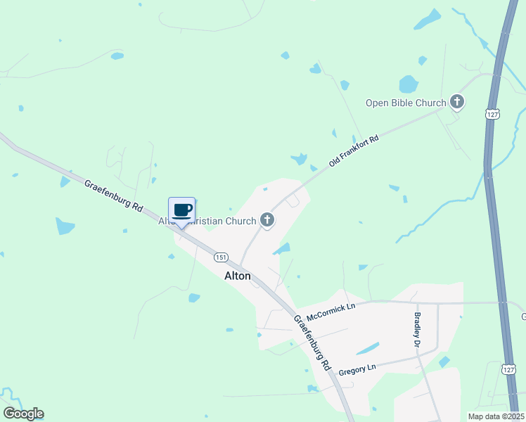 map of restaurants, bars, coffee shops, grocery stores, and more near 1697 Old Frankfort Road in Lawrenceburg